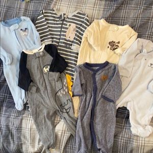 6 newborn boy sleepers